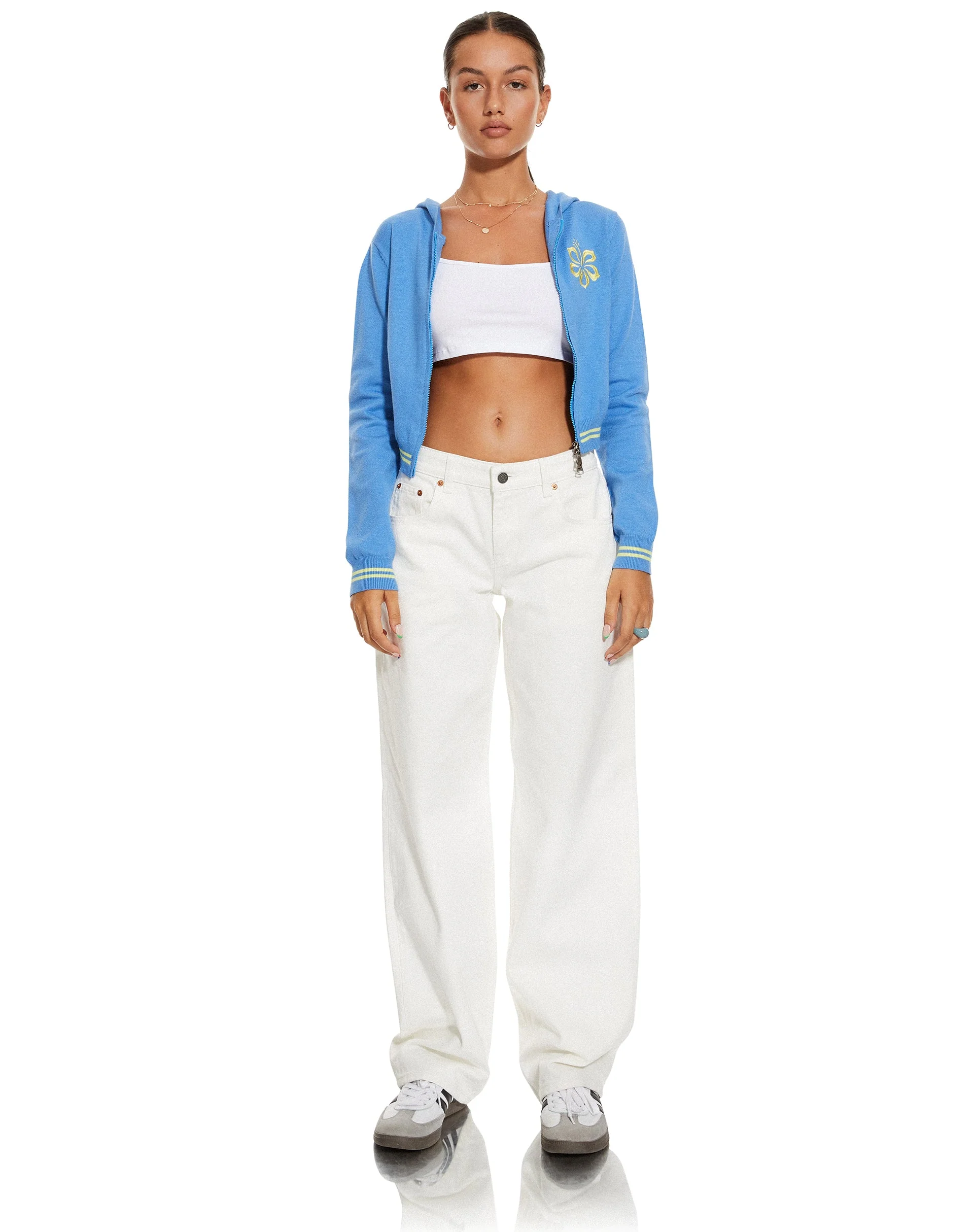 MOTEL X BARBARA Nakita Hoodie in blauem Hibiskus - Image 6