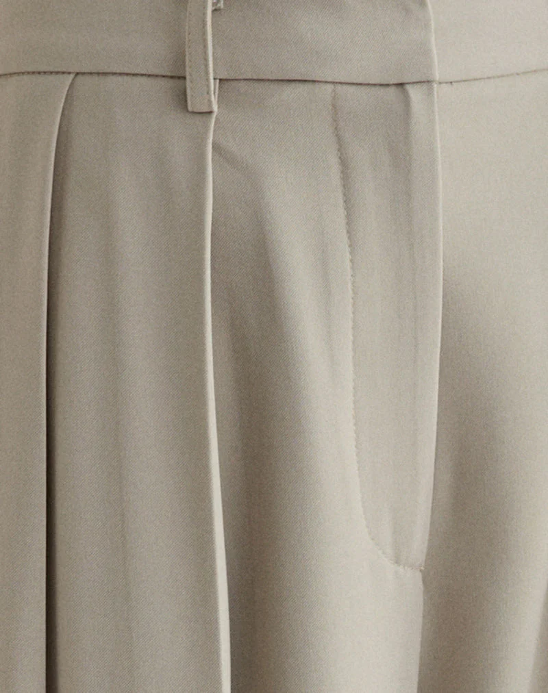 Nala Breite Bundfaltenhose in Taupe Tailoring - Image 6