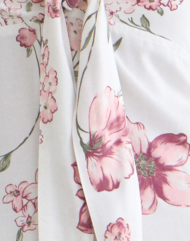 Nalami Midi Dress in Femme Floral White - Image 5