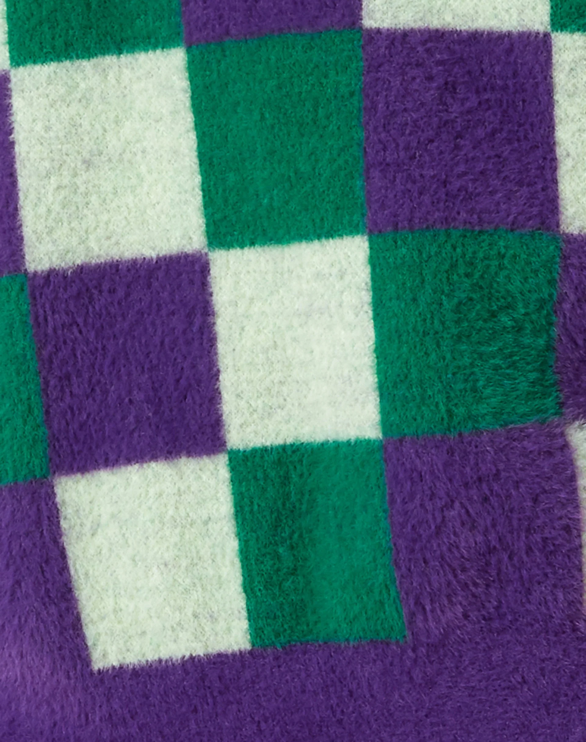 Namari Pullover in Karo Grün Violett - Image 5