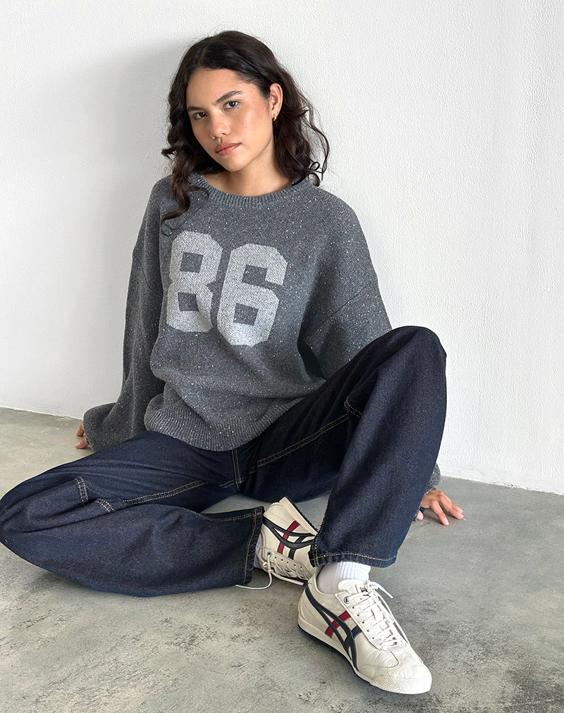 Namari-Pullover aus grauem Strick mit 86er-Motiv - Image 4