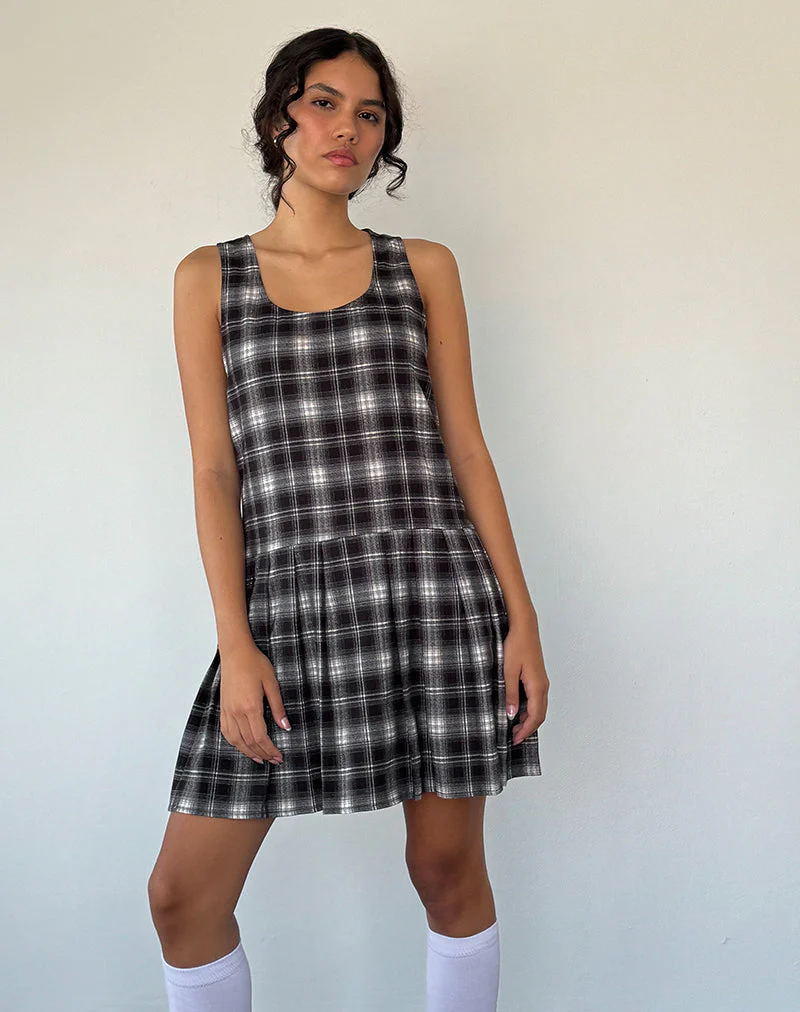 Namaya Minikleid in Schwarz-Weiß-Karo - Image 2