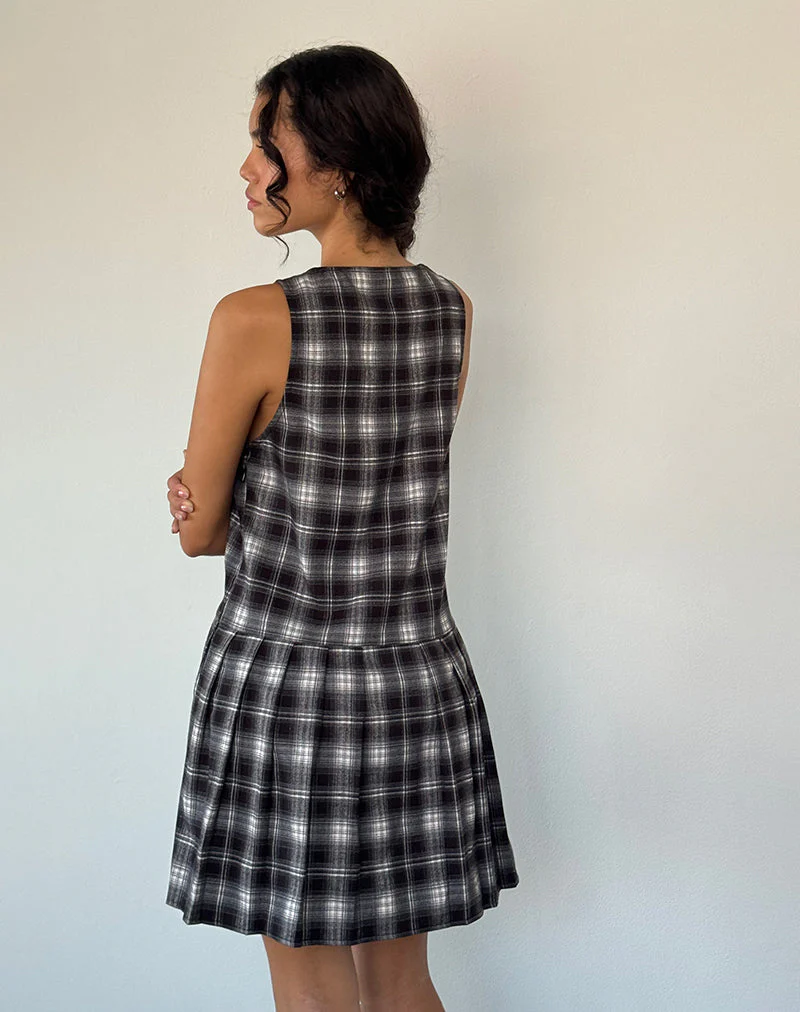 Namaya Minikleid in Schwarz-Weiß-Karo - Image 4