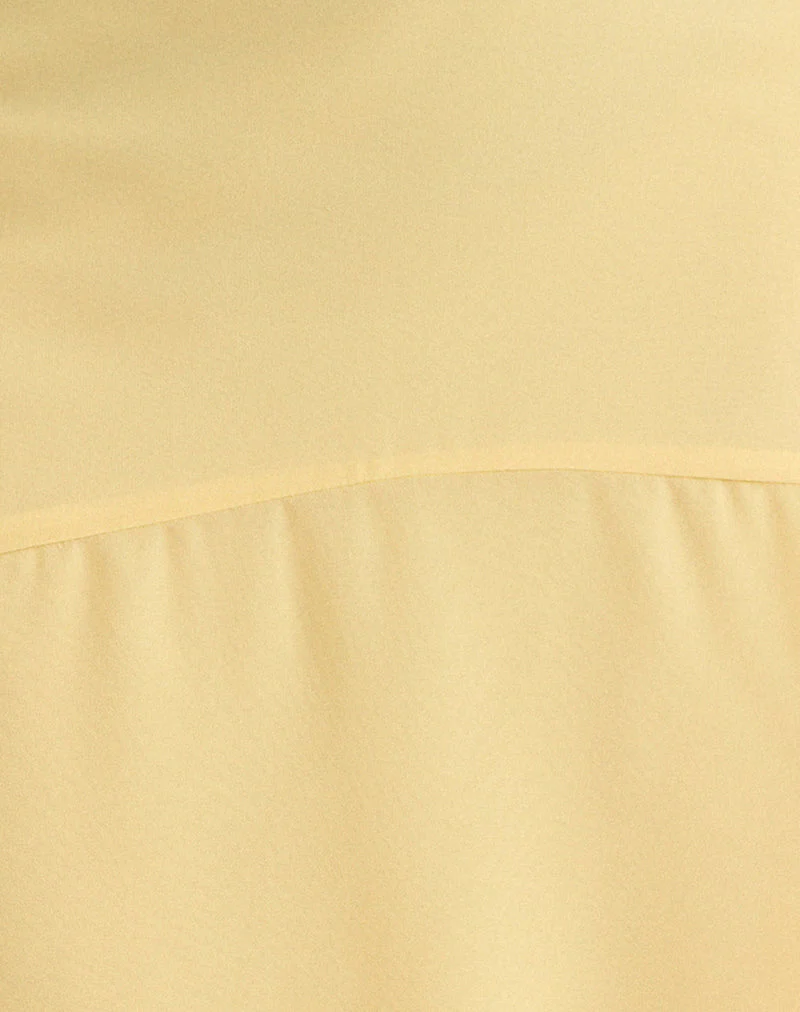 Namora Midi Skirt in Chiffon Pastel Yellow - Image 6