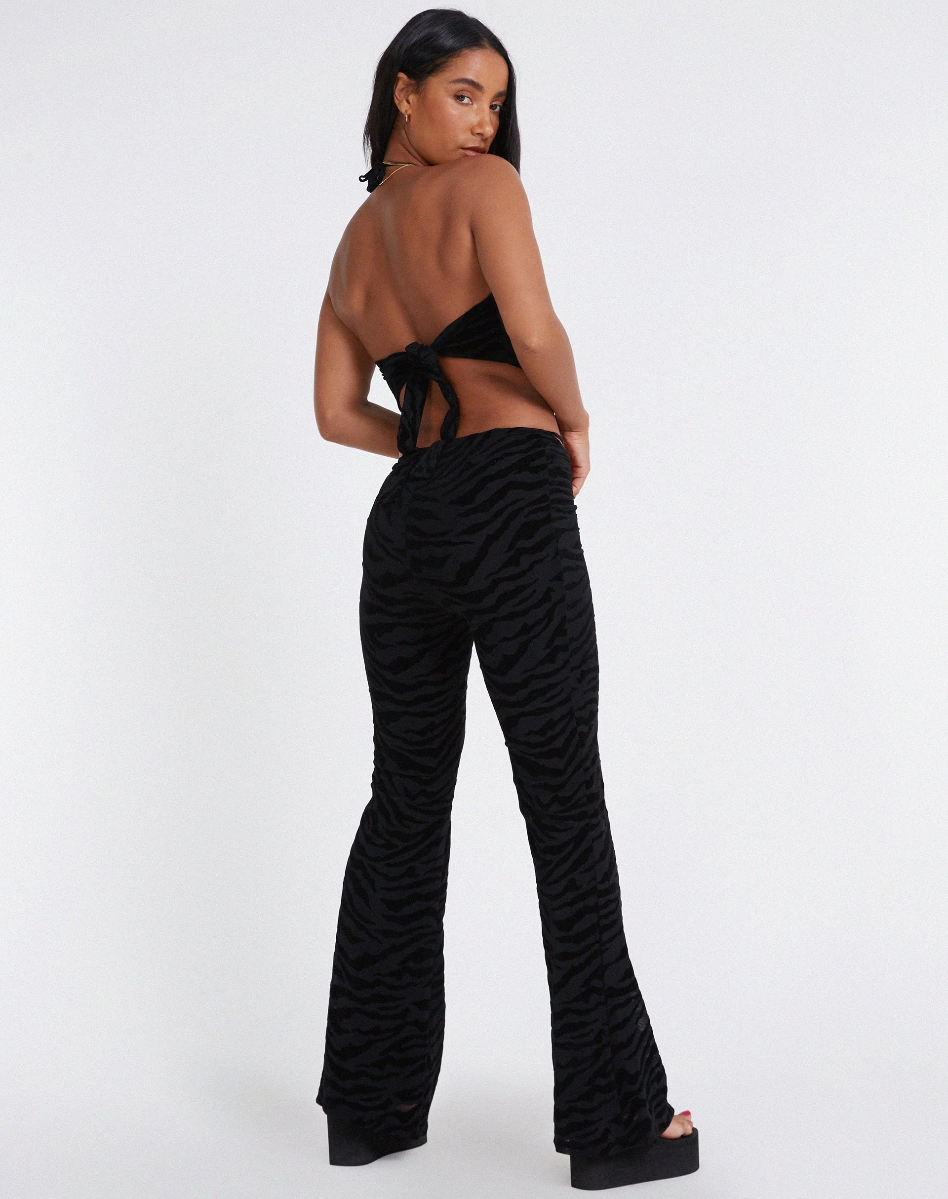 Nancha Schlaghose in Zebraflock Schwarz - Image 5