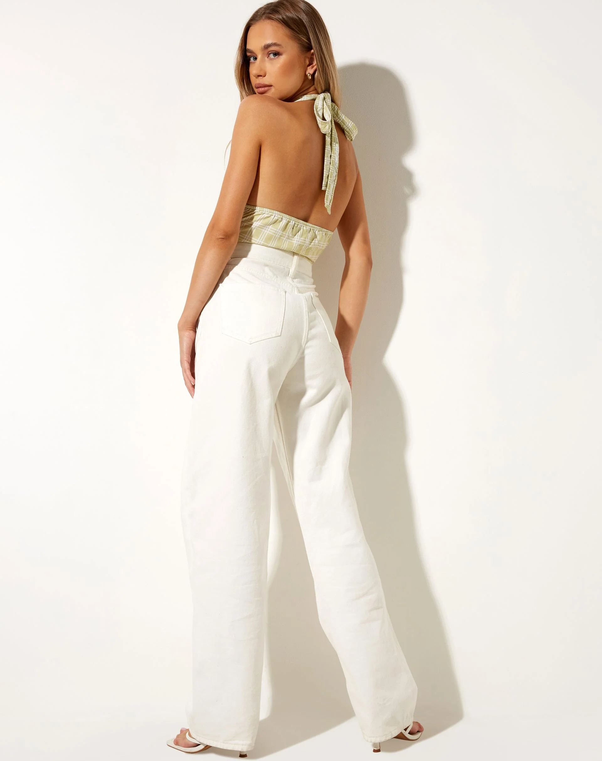 Nanda Crop Top in Salbei Karo - Image 4