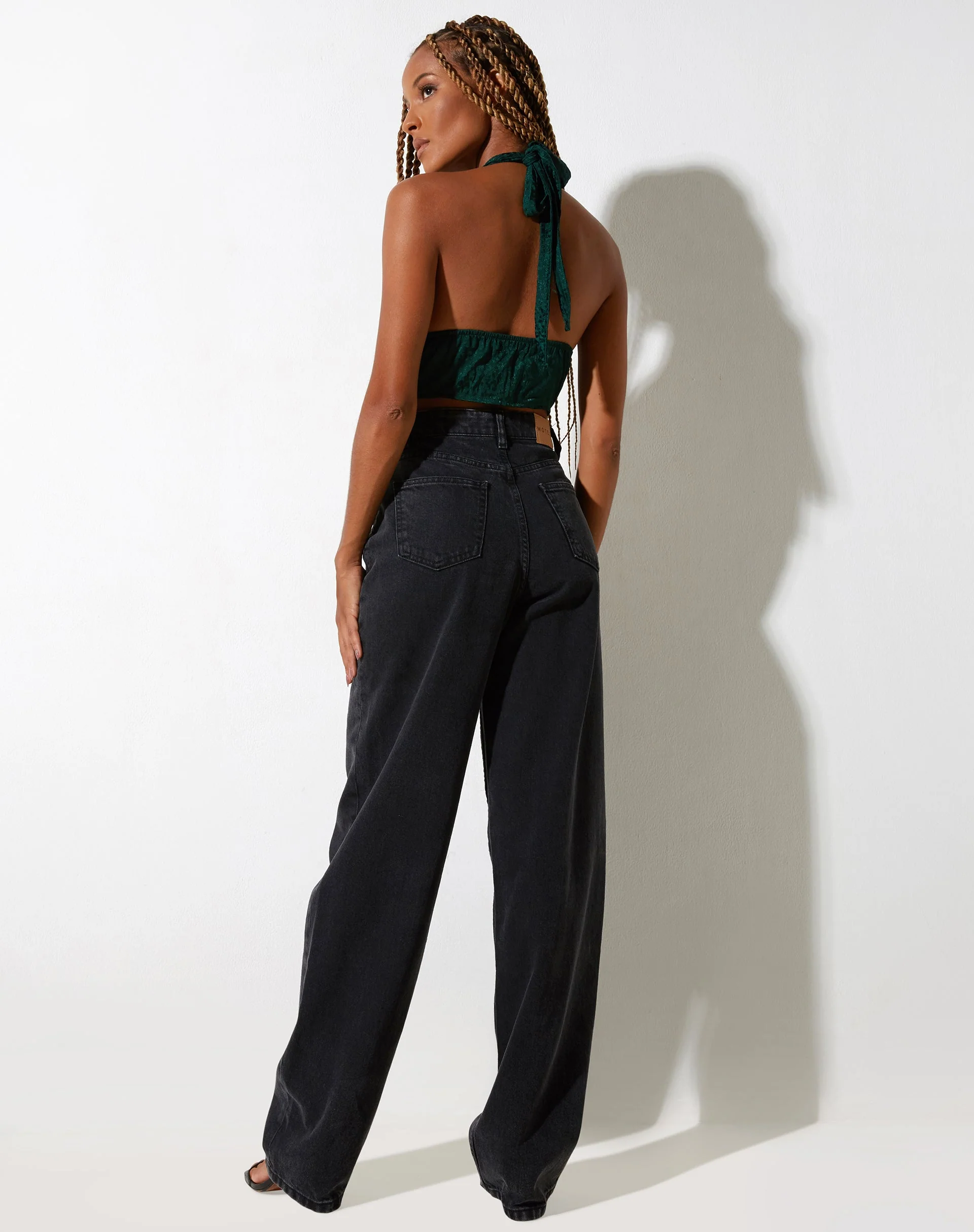 Nanda Crop Top aus Satin Gepard Waldgrün - Image 3