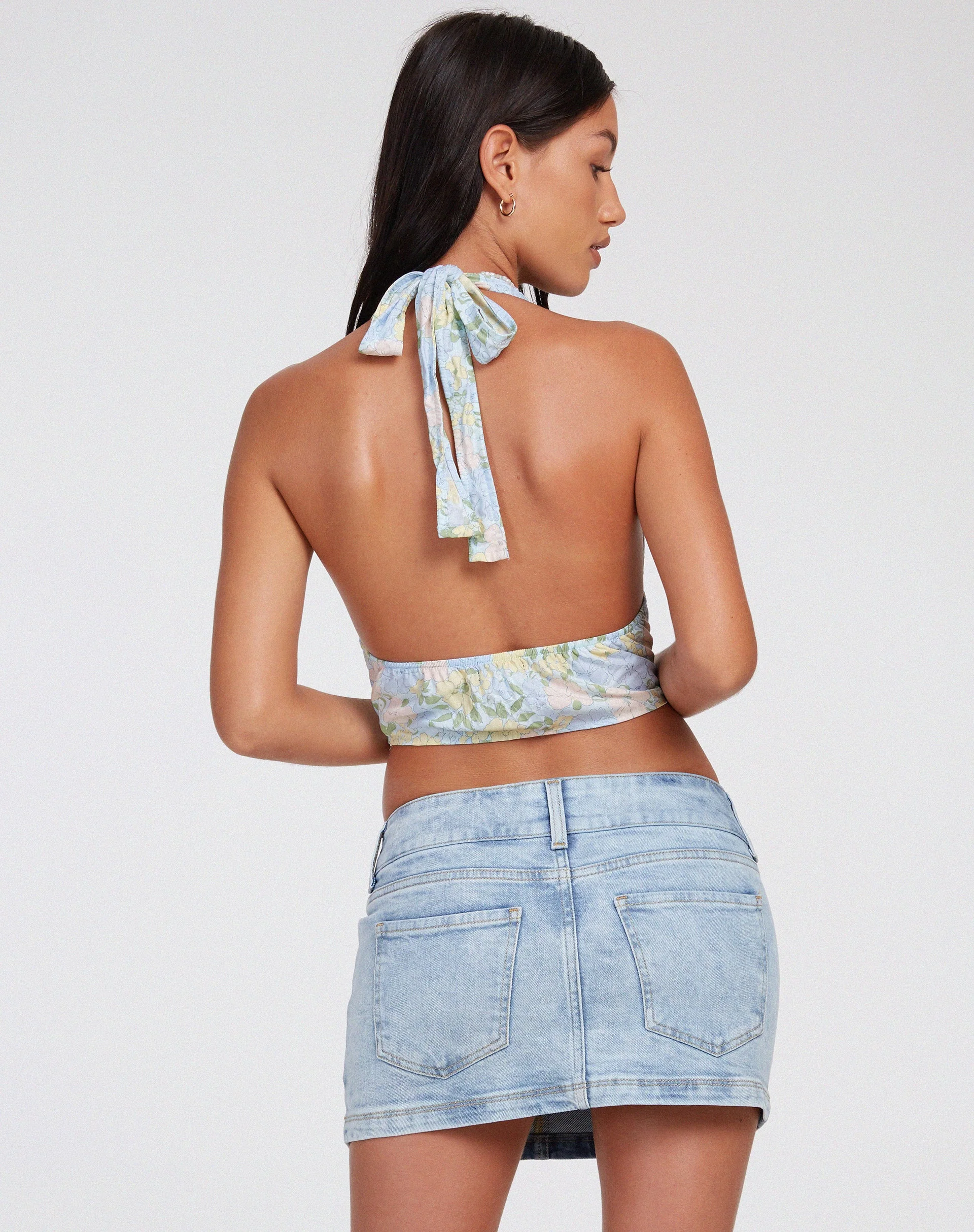 Nanda Crop Top in verwaschenem Pastell Floral - Image 2