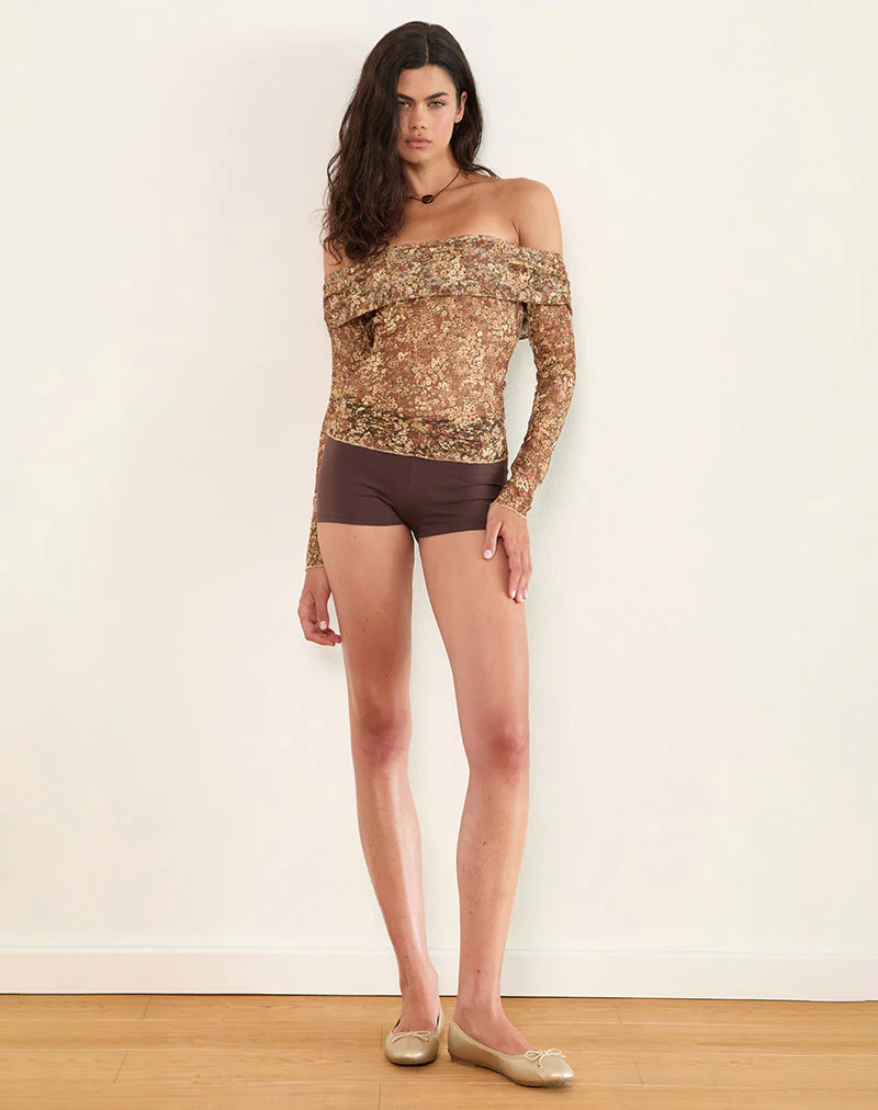 Nanila Top in Cluster Floral Braun - Image 2