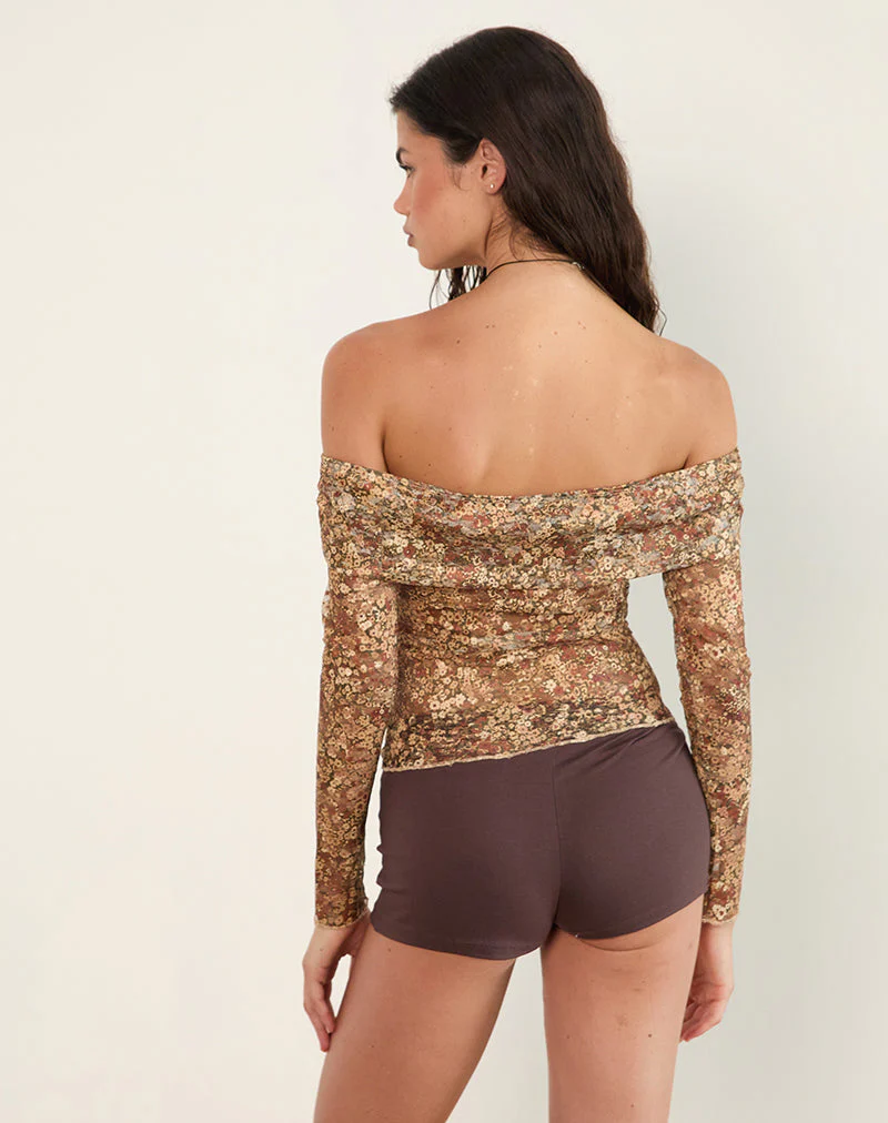Nanila Top in Cluster Floral Braun - Image 4