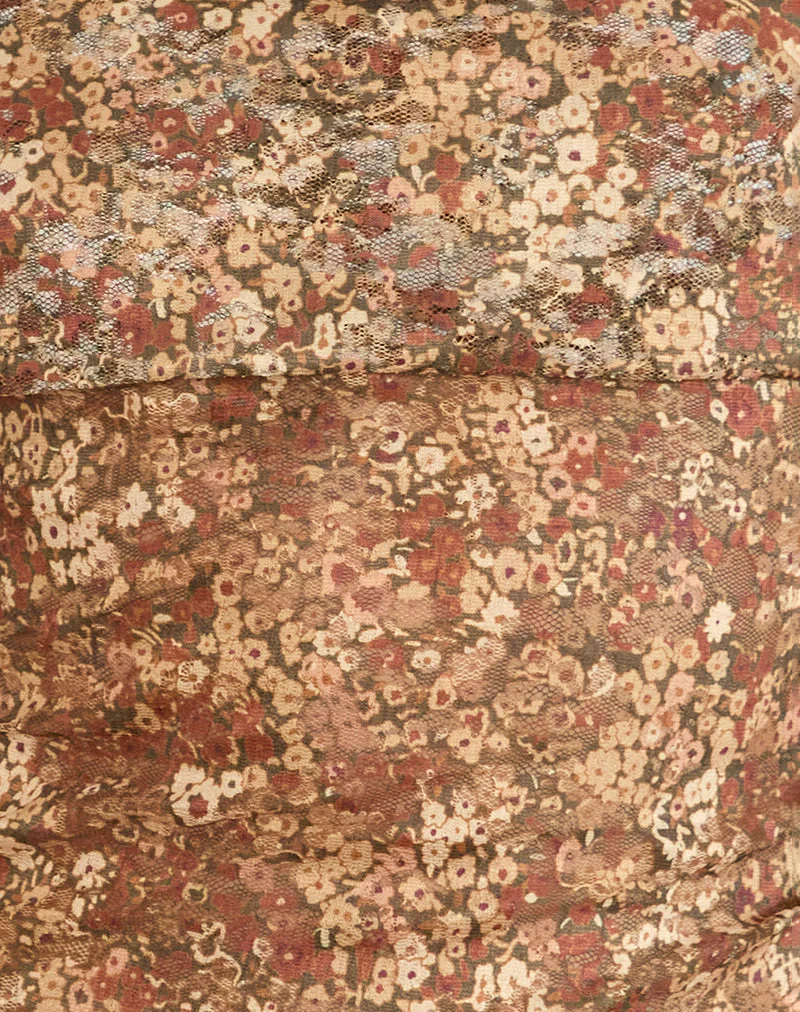 Nanila Top in Cluster Floral Braun - Image 5