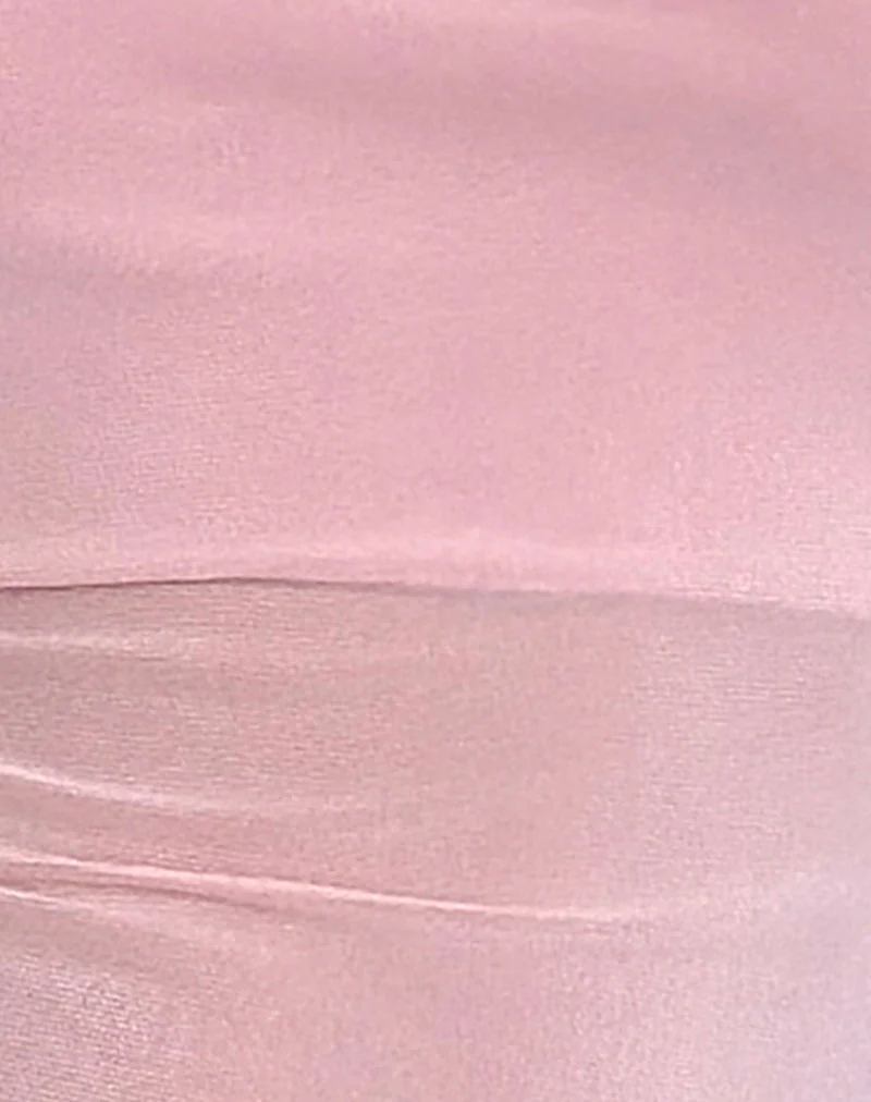 Narcissa Asymmetrisches Oberteil mit langen Ärmeln aus Mesh in Babyrosa - Image 5