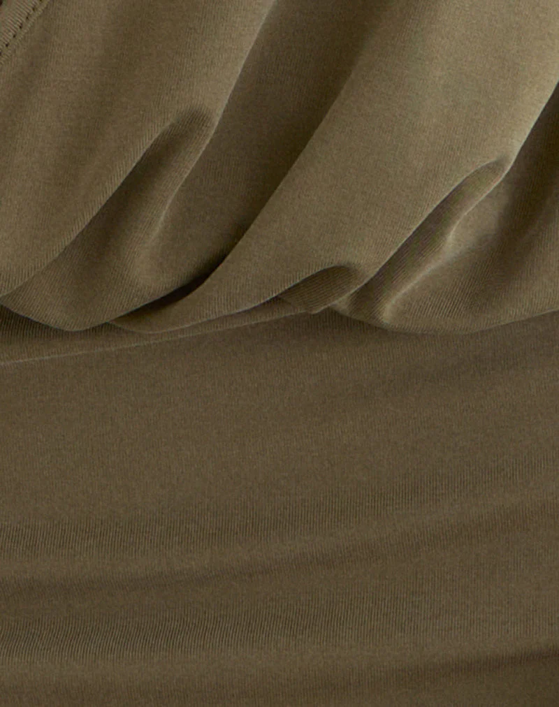 Narina Minikleid aus Cupro in Olivgrün - Image 6