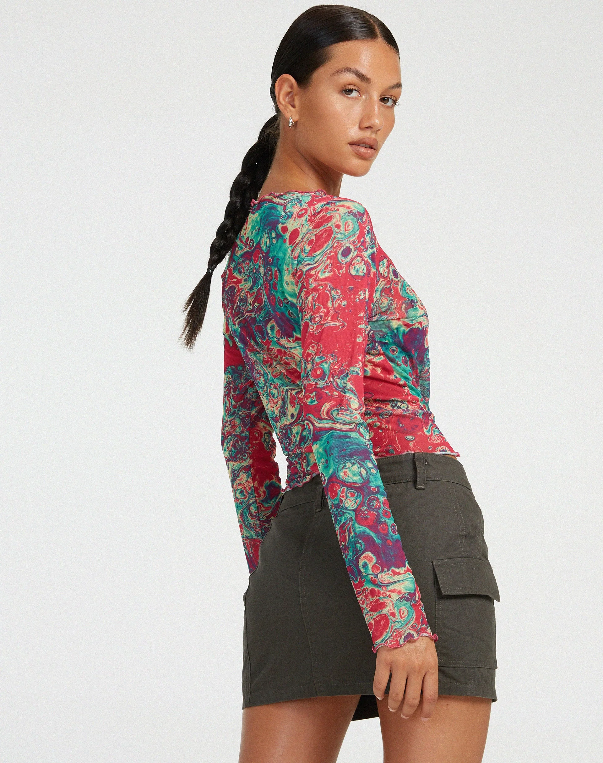 Narita Langarm-Top mit Festival-Druck - Image 2