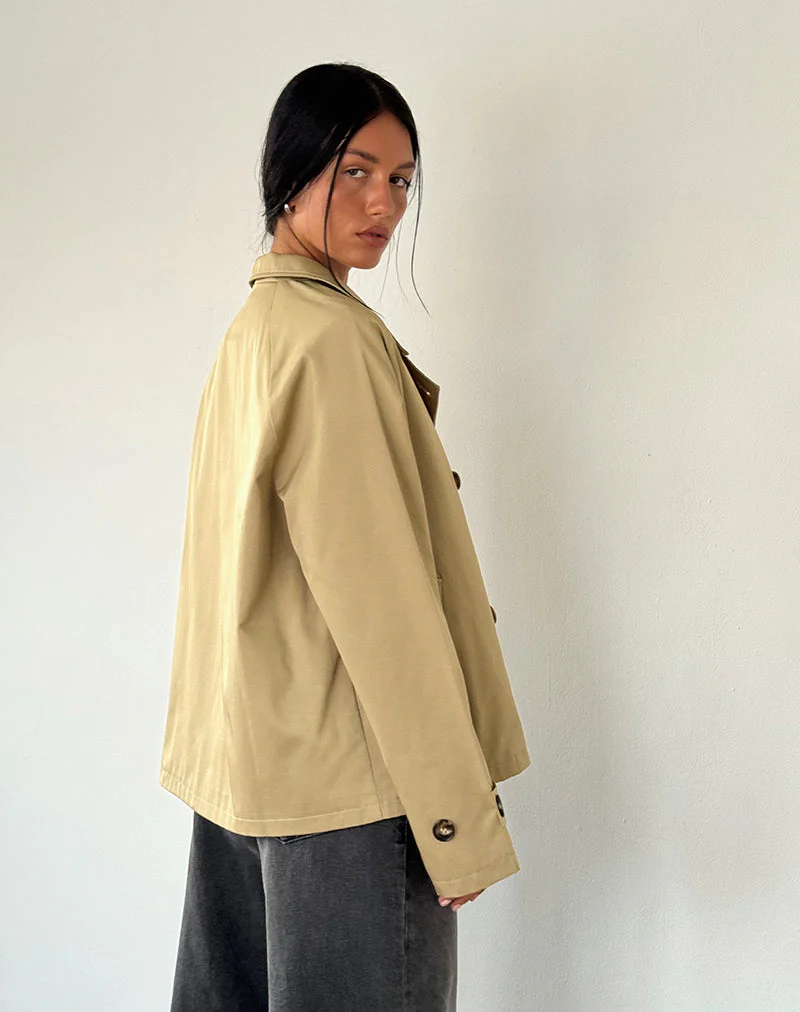 Narto Boxy Trenchcoat in Tan - Image 5