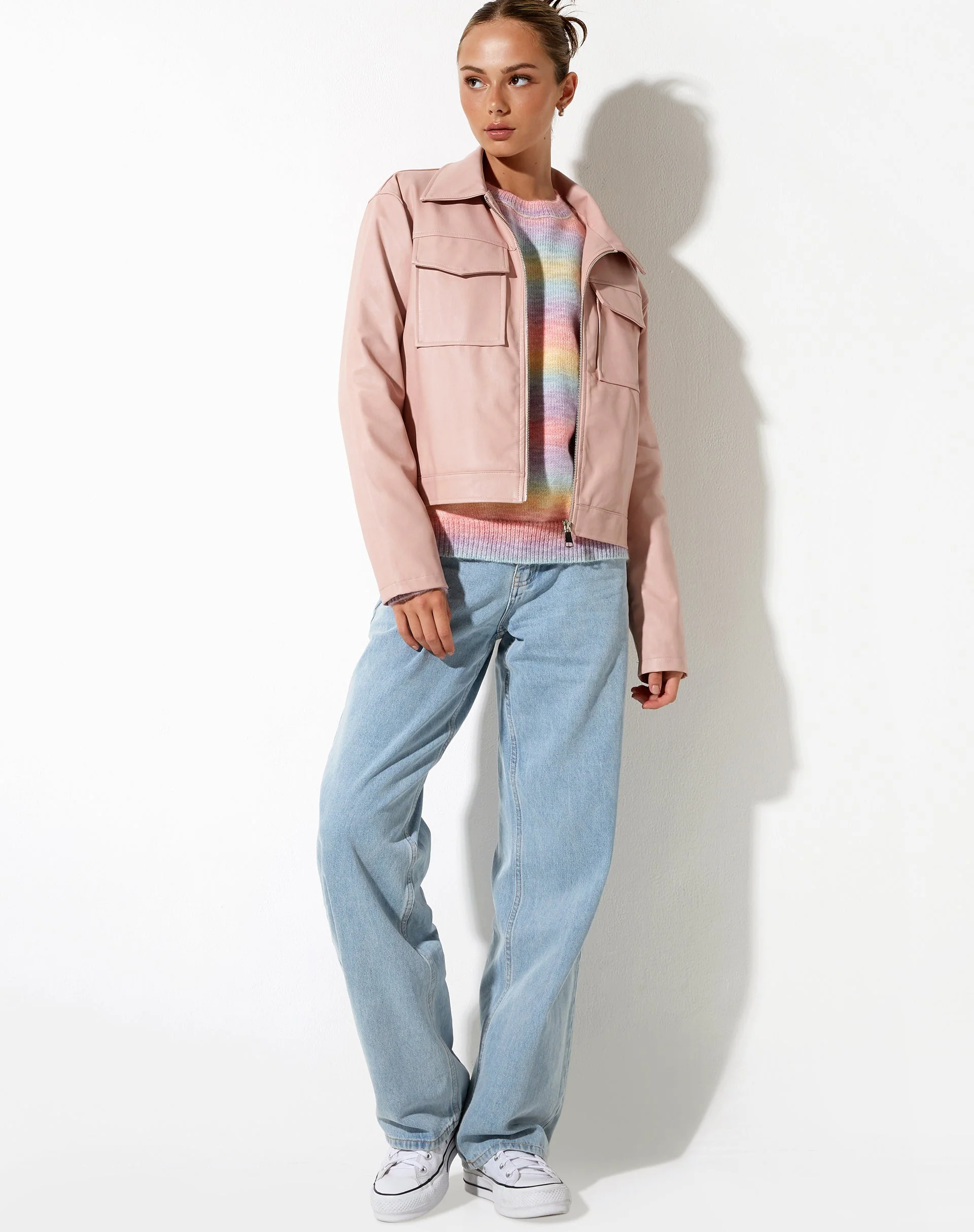 Natara Jacke in PU Soft Pink - Image 5