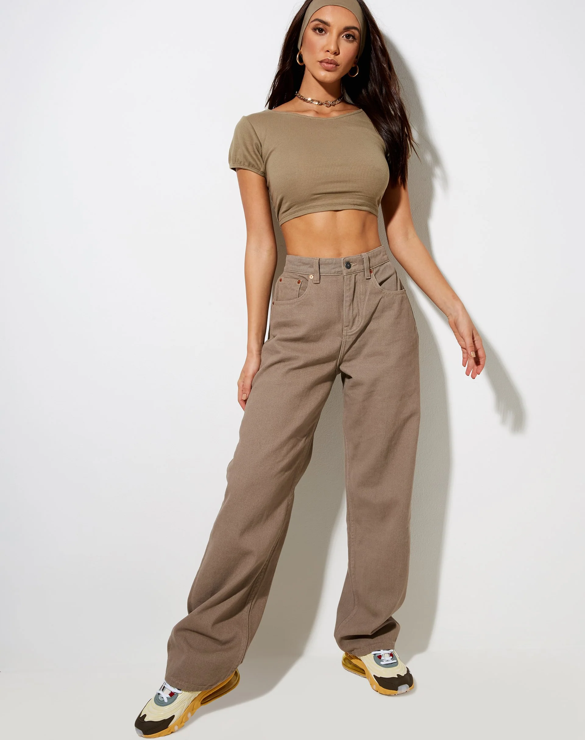 Natka Crop Top in Rippe Eukalyptus - Image 4
