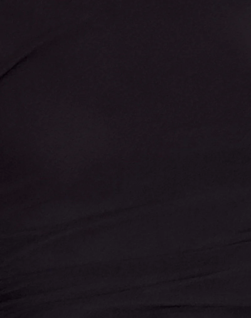 Nauri Langärmeliges Bardot-Top aus Mesh Schwarz - Image 6
