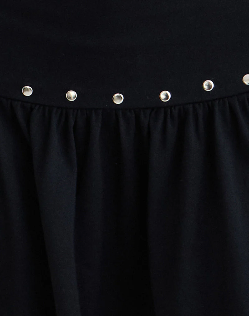 Nefety Nietenrock aus Jersey Schwarz - Image 6