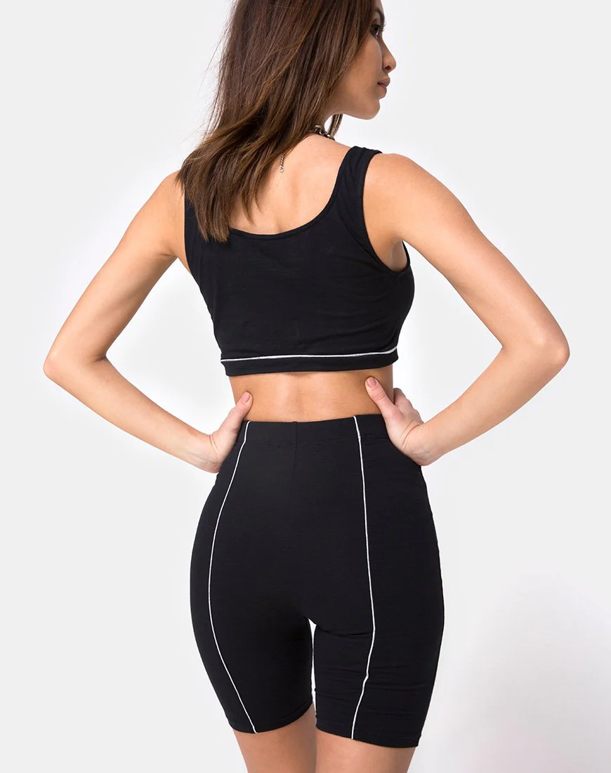 Neho Cycle Short in Schwarz mit Paspelierung - Image 2