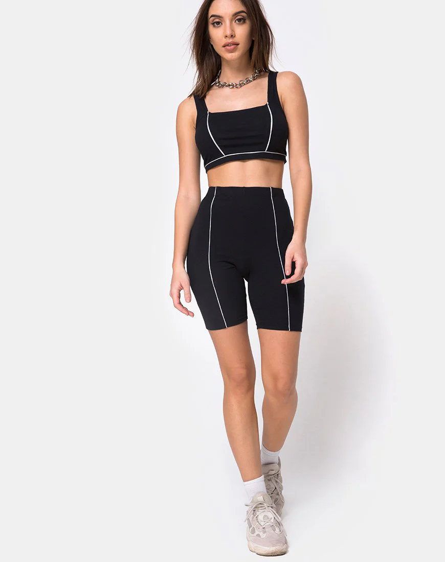 Neho Cycle Short in Schwarz mit Paspelierung - Image 3