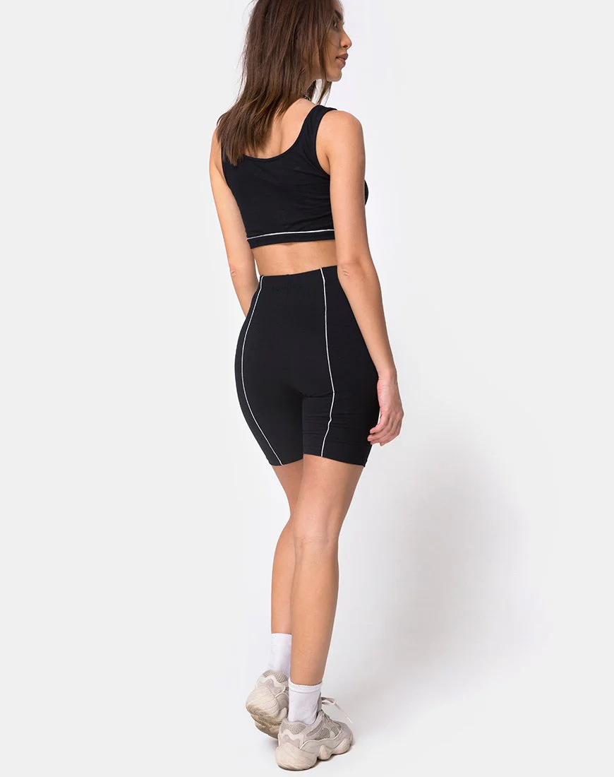 Neho Cycle Short in Schwarz mit Paspelierung - Image 4