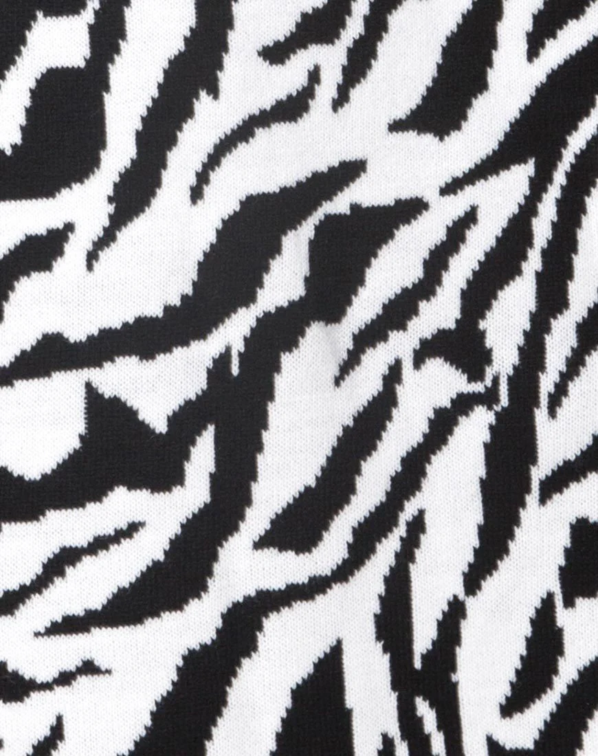 Neivie Pullover Kleid in Zebra S/W - Image 8