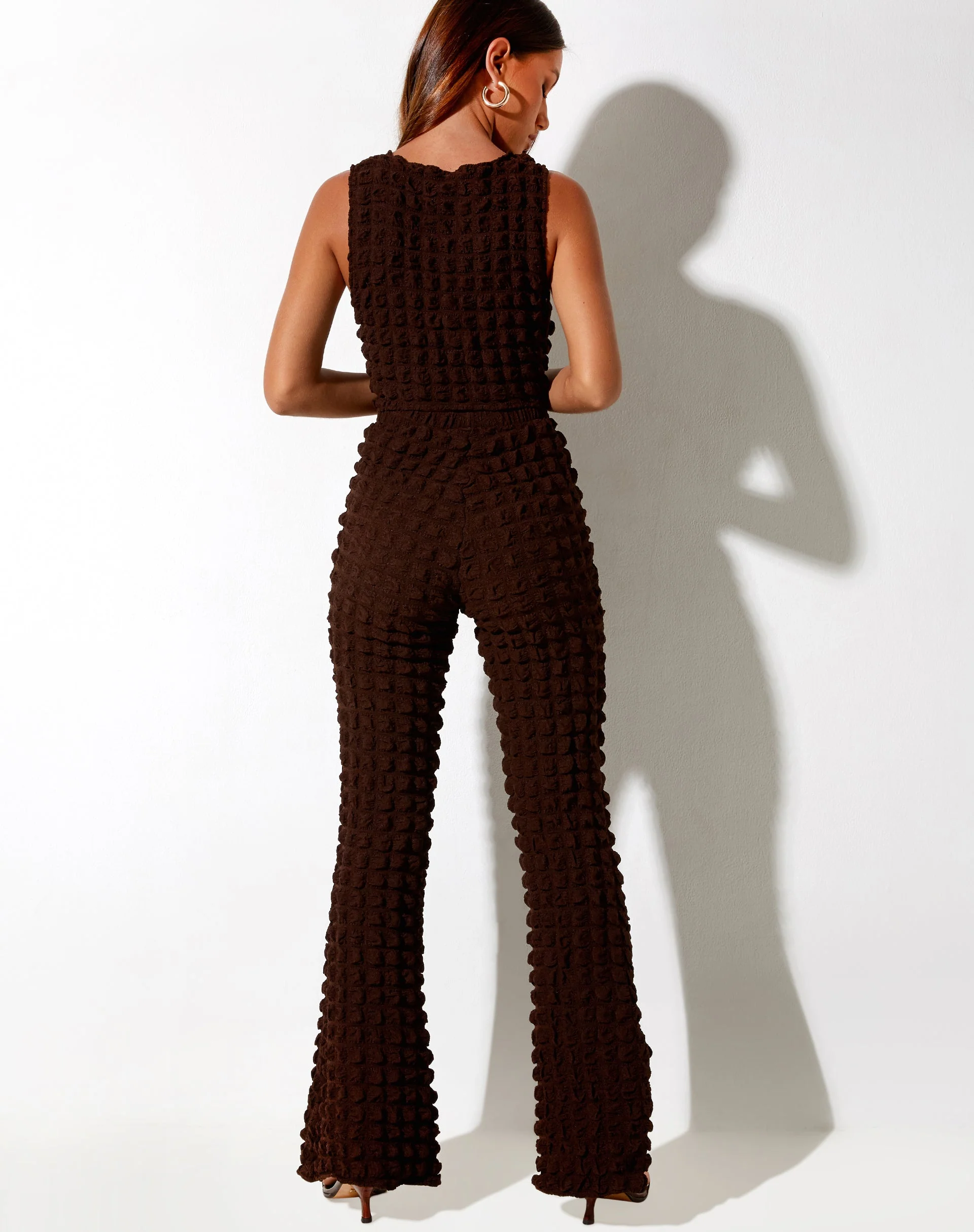 Neno Crop Top aus Bubble Jersey Braun - Image 5