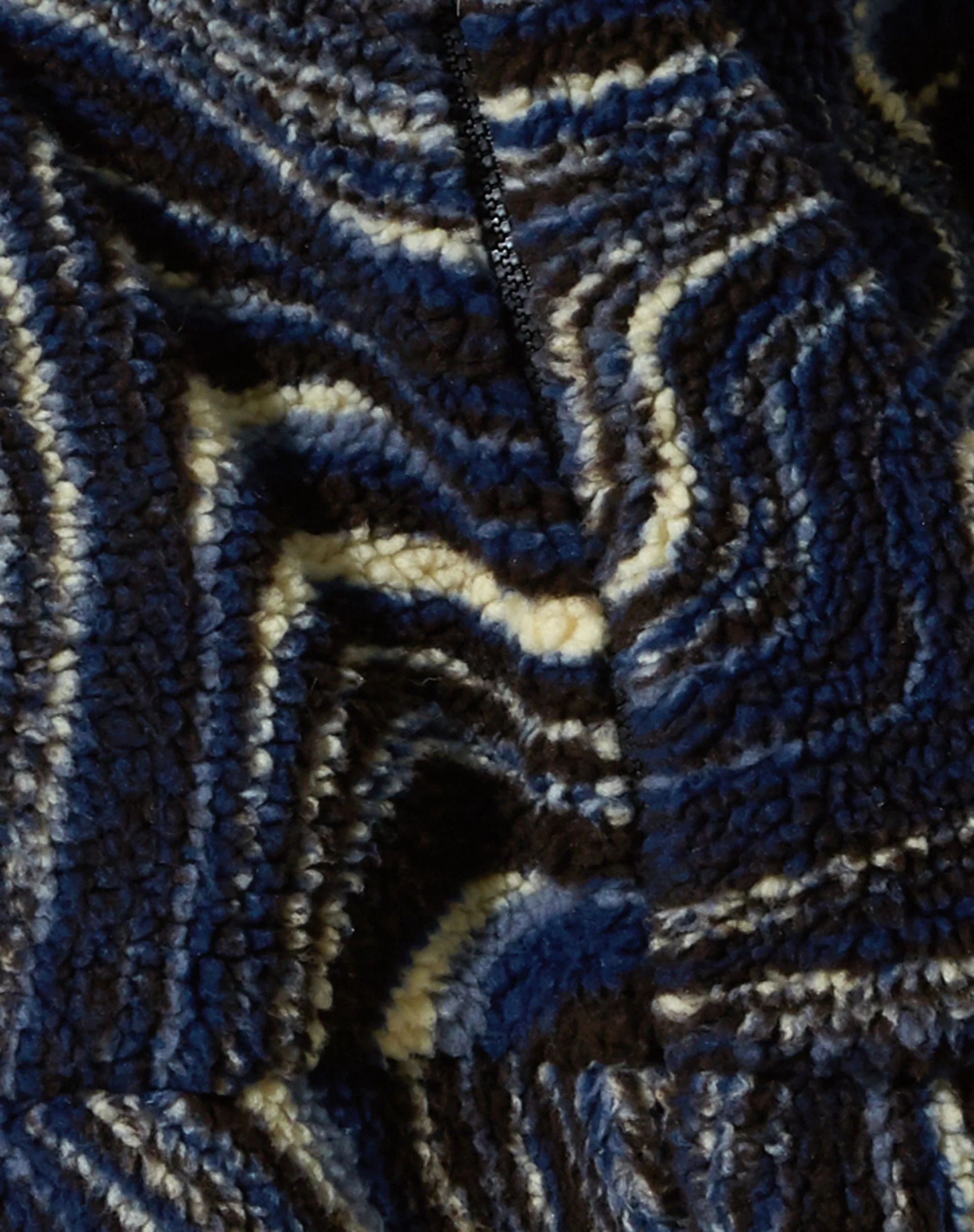 Nereo Jacke in Ripple Blau Schwarz und Elfenbein - Image 8