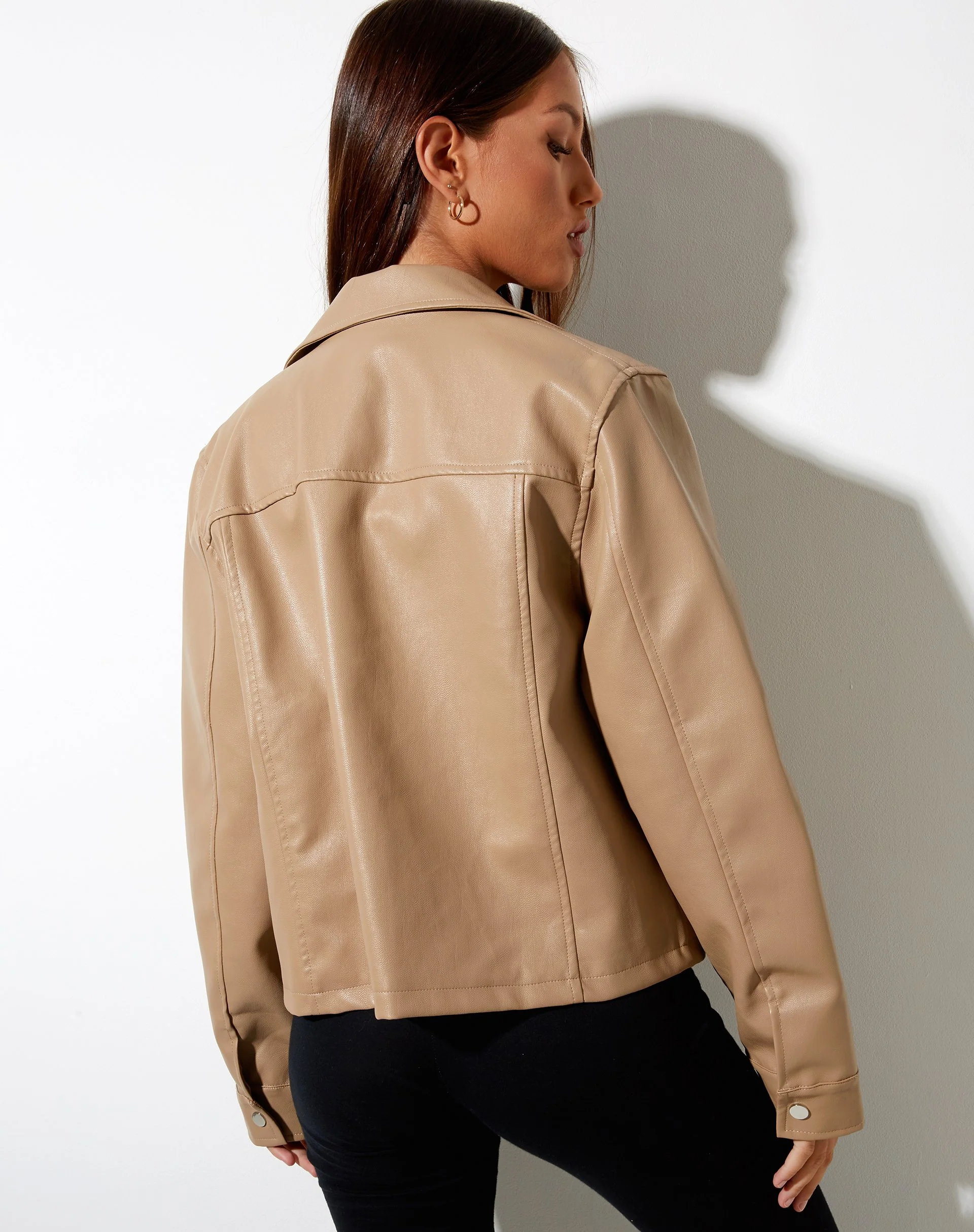 Nerissa Jacke in PU Hellbraun - Image 2
