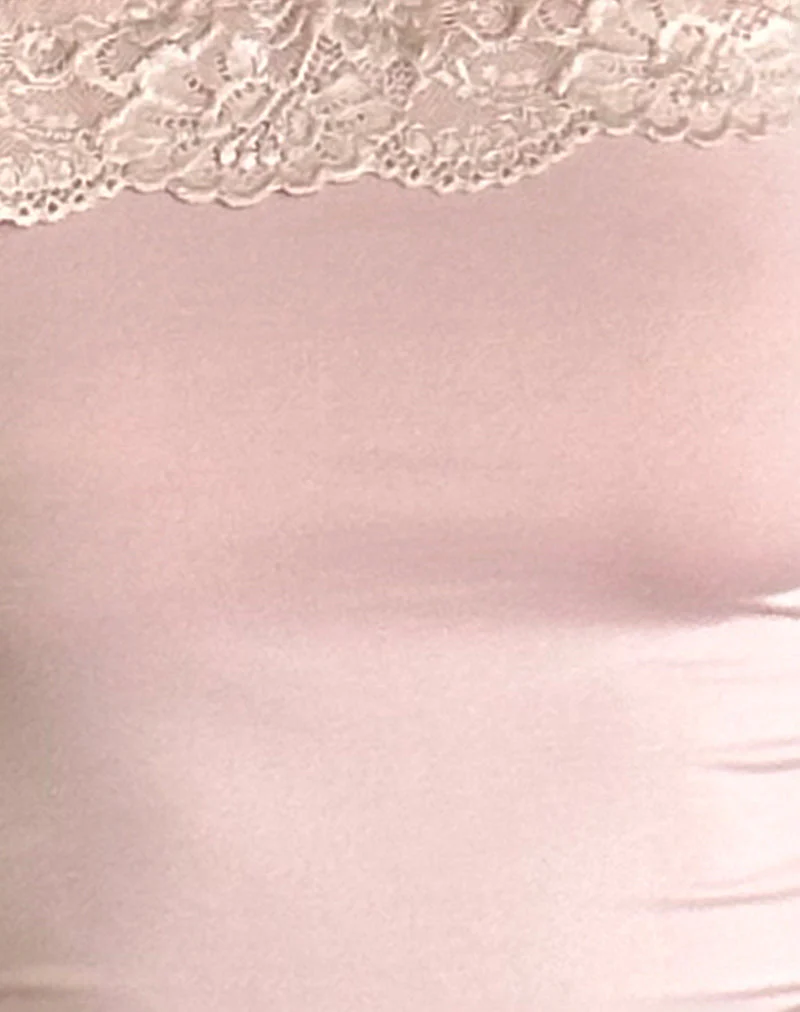 Nesel Bardot-Top in Babyrosa mit Glitzereffekt - Image 4