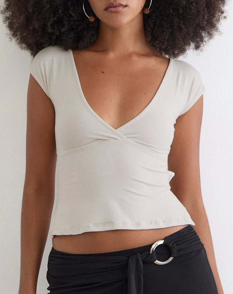 Netan Crossover Top in Cannoli Cream - Image 3