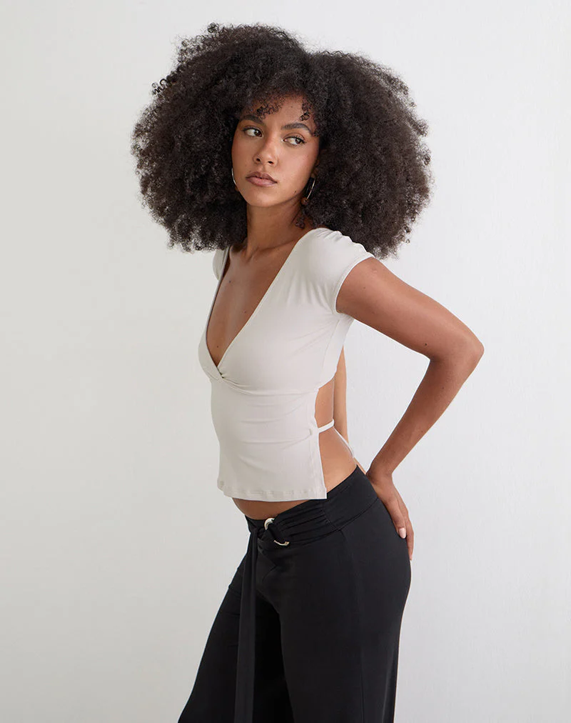 Netan Crossover Top in Cannoli Cream - Image 5