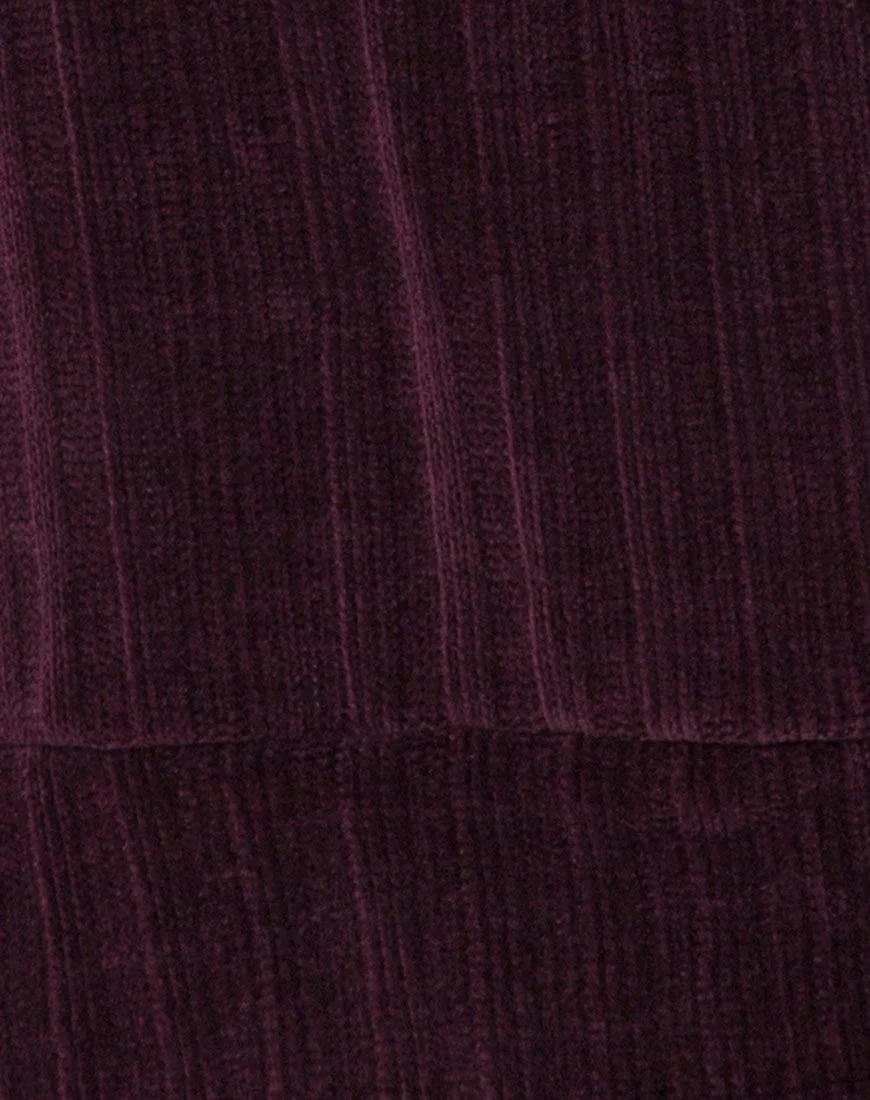Neve Oversize-Pulloverkleid aus Chenille Pflaume - Image 5