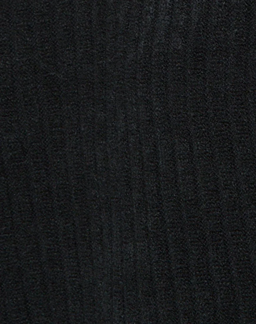 Neve Pulloverkleid aus Rippenstrick Schwarz - Image 4