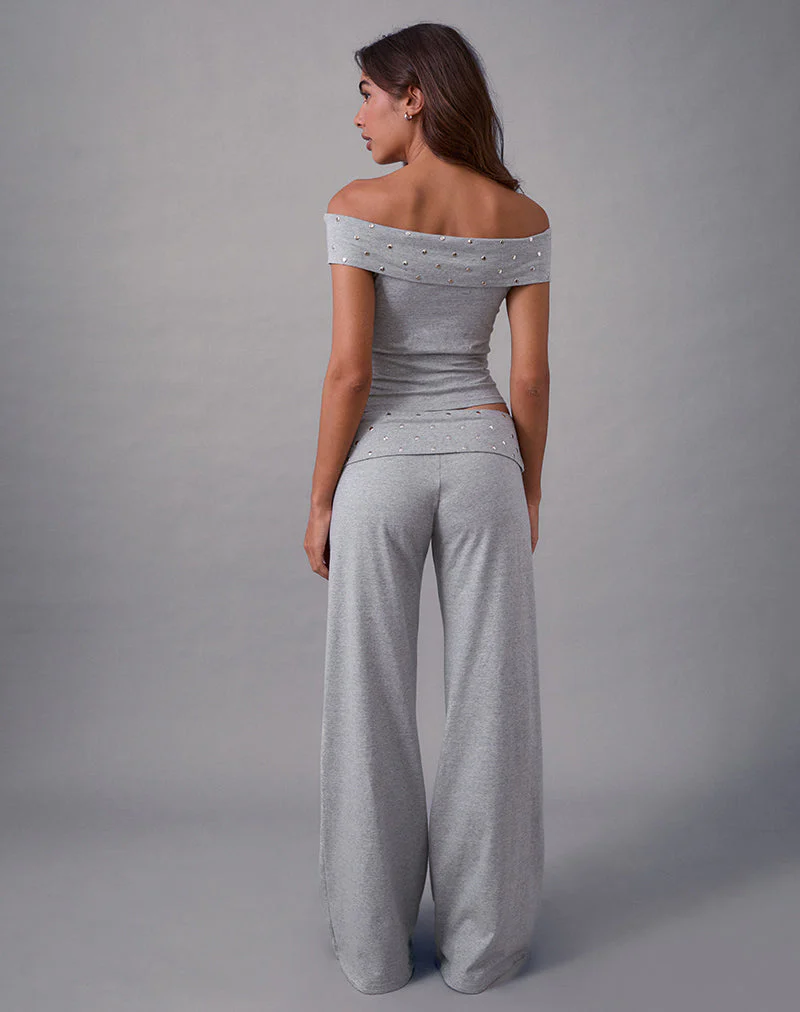 Nevivi Falthose mit Nieten in Grau meliert - Image 3