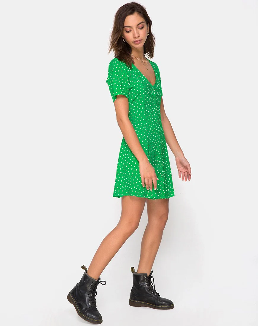 Neyka Kleid in Mini Diana Dot Grün - Image 3