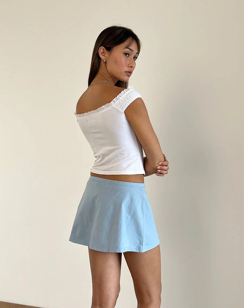 Nidya Minirock in A-Linie in Nantucket Blau - Image 4
