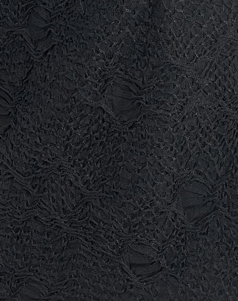 Nidya A-Linien-Minirock aus strukturiertem Mesh Schwarz - Image 6