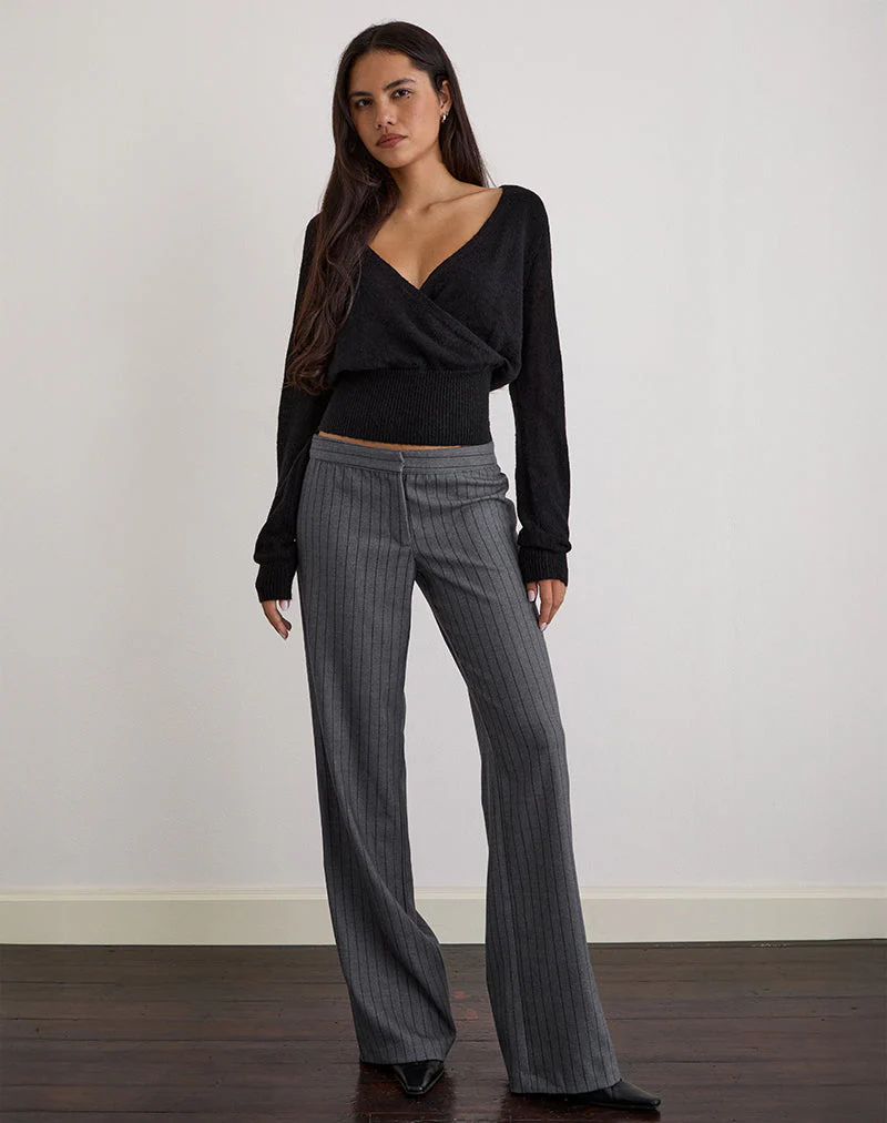 Nilza Wickeltop aus schwarzem Strick - Image 3