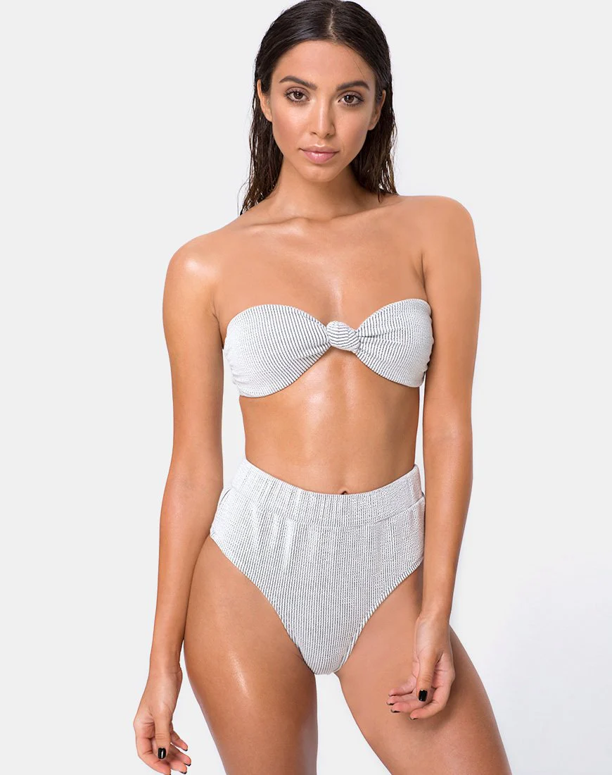 Nima Bikini-Oberteil aus Crinkle Rib Weiß - Image 2