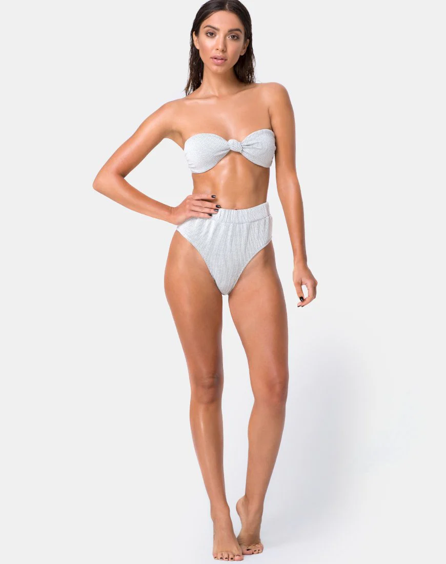Nima Bikini-Oberteil aus Crinkle Rib Weiß - Image 4