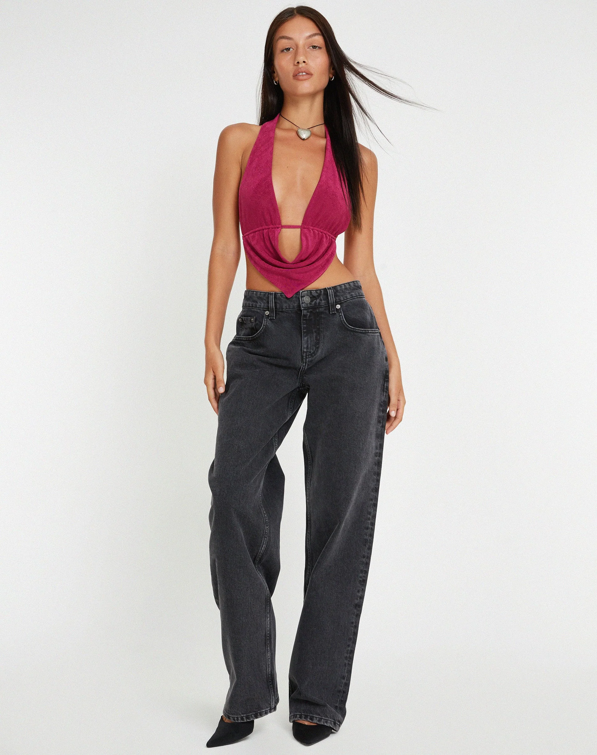 Nindita Neckholder Crop Top in Magenta Lila - Image 5
