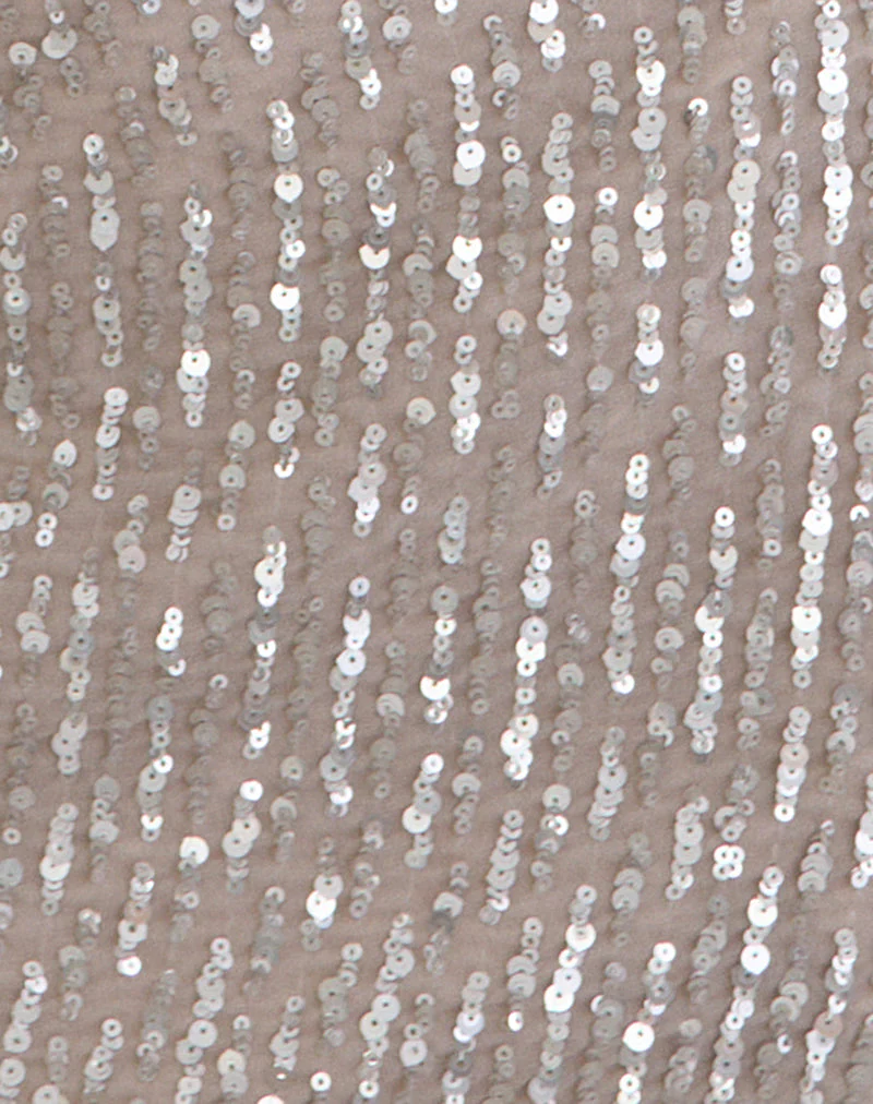 Nirado Mini Skirt in Chiffon Sequin Nude - Image 6