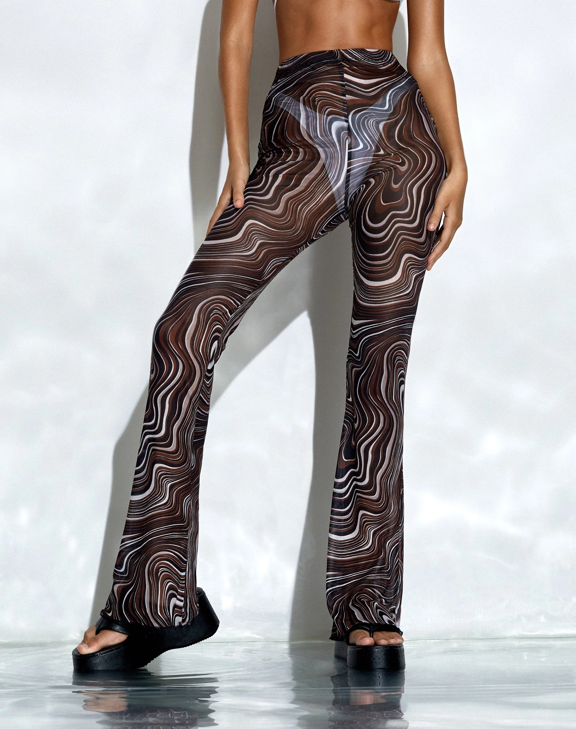 Nizar-Hose in 70er Jahre Ripple Braun - Image 5
