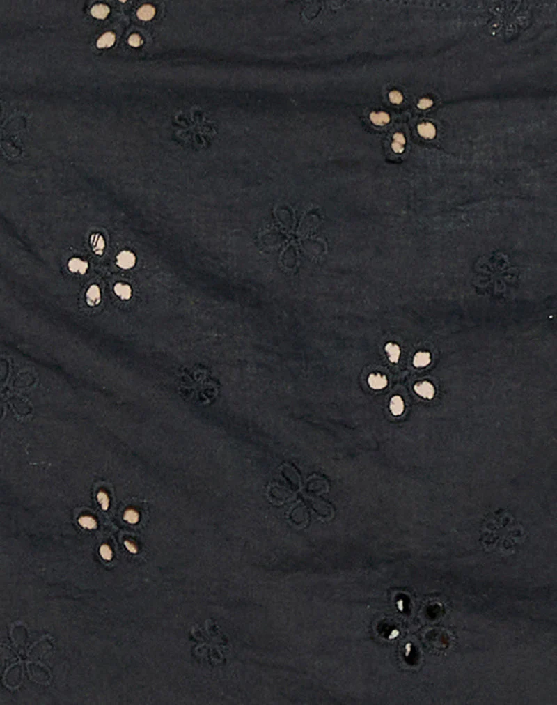 Nobita Cami Top aus Blumenbroderie Schwarz - Image 7