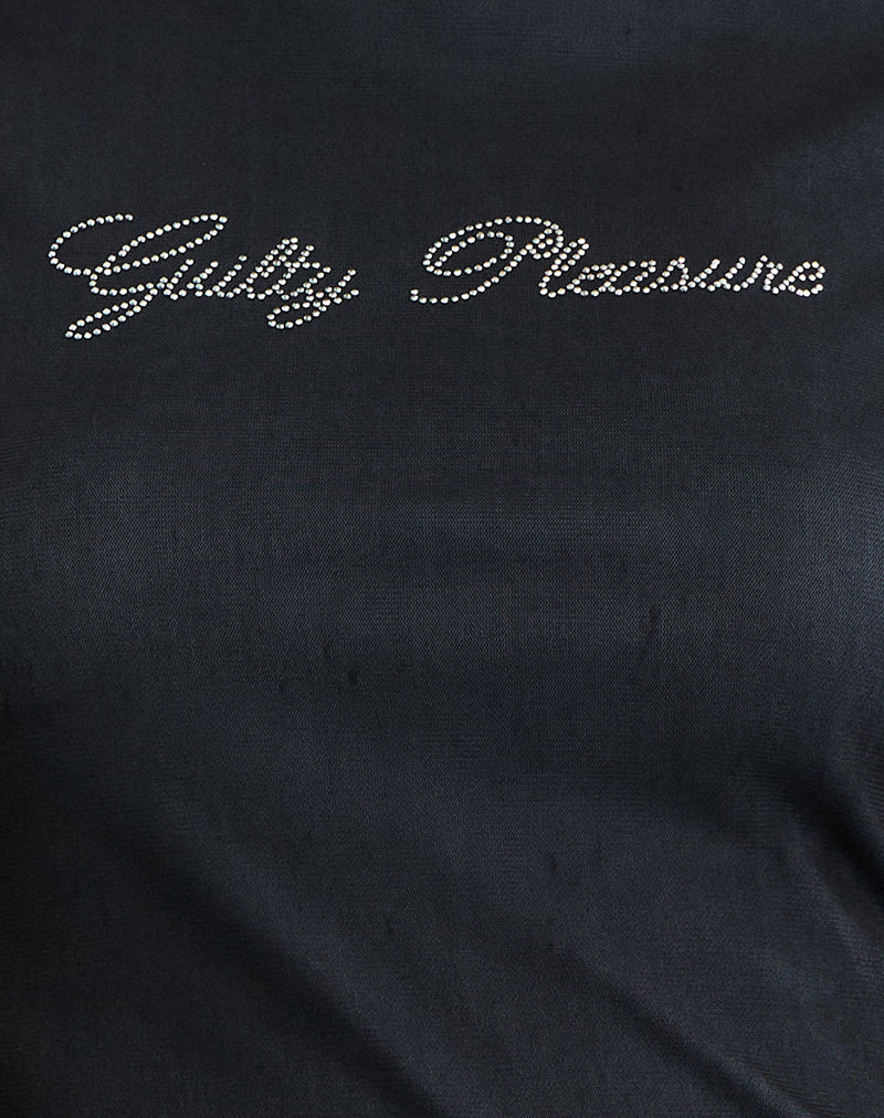 Noburia Top in Schwarz Blau Guilty Pleasure Hot Fix - Image 6