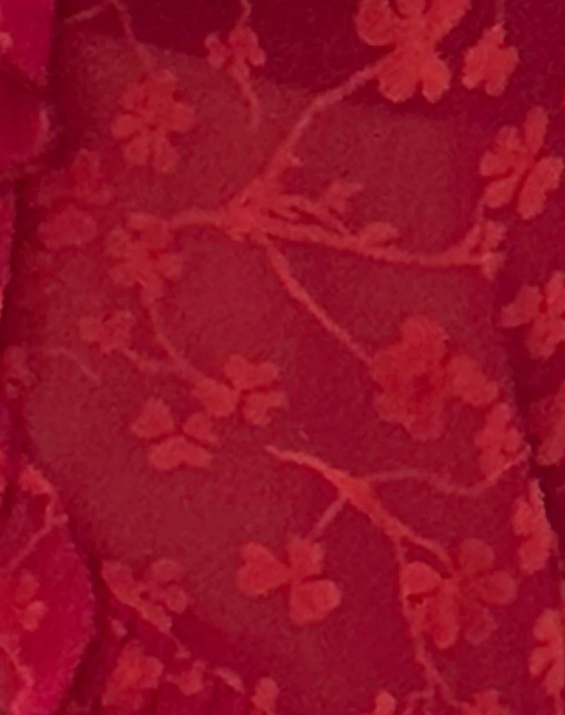 Noemi Strickjacke in Rot Grunge Floral Flock - Image 5