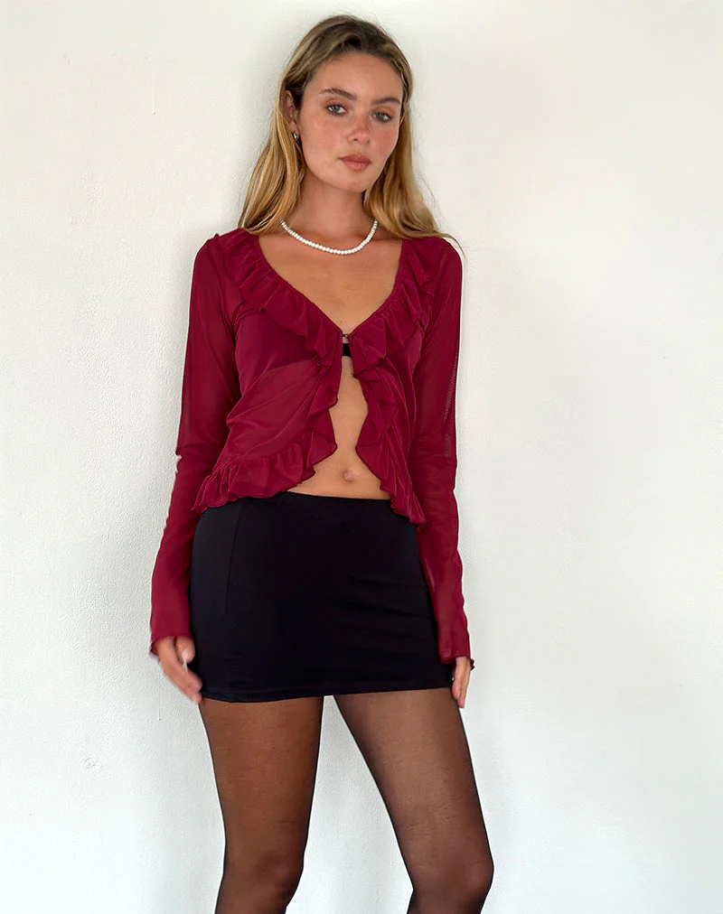Noemi Strickjacke aus Mesh Burgundy - Image 3