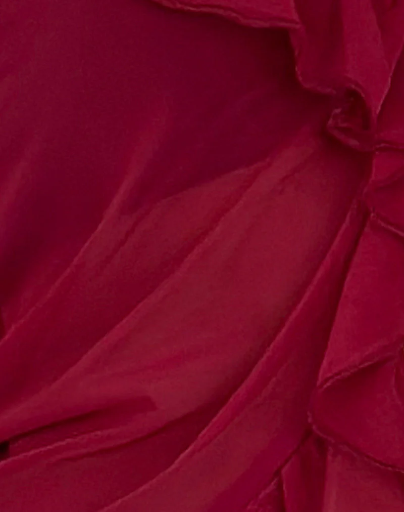 Noemi Strickjacke aus Mesh Burgundy - Image 6